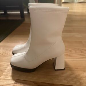 White platform boots